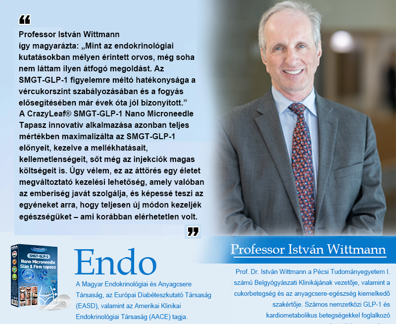 A Pécsi Tudományegyetem ajánlásával – Vezető GLP-1 tapasz Magyarországon HOUKEA® Nano Mikrotűs Tapasz SMGT-GLP-1 + Kollagén + Matrixyl 3000 Zsírégetés • Bőrfeszesítés • Vércukor-egyensúly • 7 nap alatt látható eredmény • Injekció nélkül