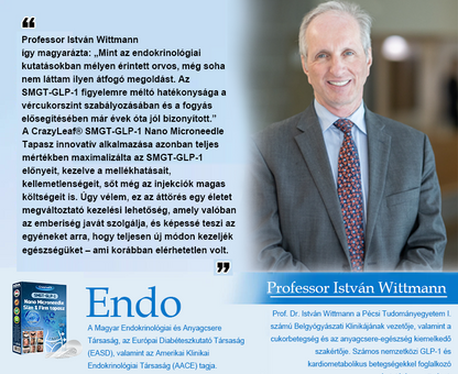 A Pécsi Tudományegyetem ajánlásával – Vezető GLP-1 tapasz Magyarországon HOUKEA® Nano Mikrotűs Tapasz SMGT-GLP-1 + Kollagén + Matrixyl 3000 Zsírégetés • Bőrfeszesítés • Vércukor-egyensúly • 7 nap alatt látható eredmény • Injekció nélkül